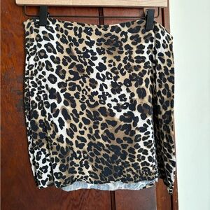 Cheetah print mini skirt.